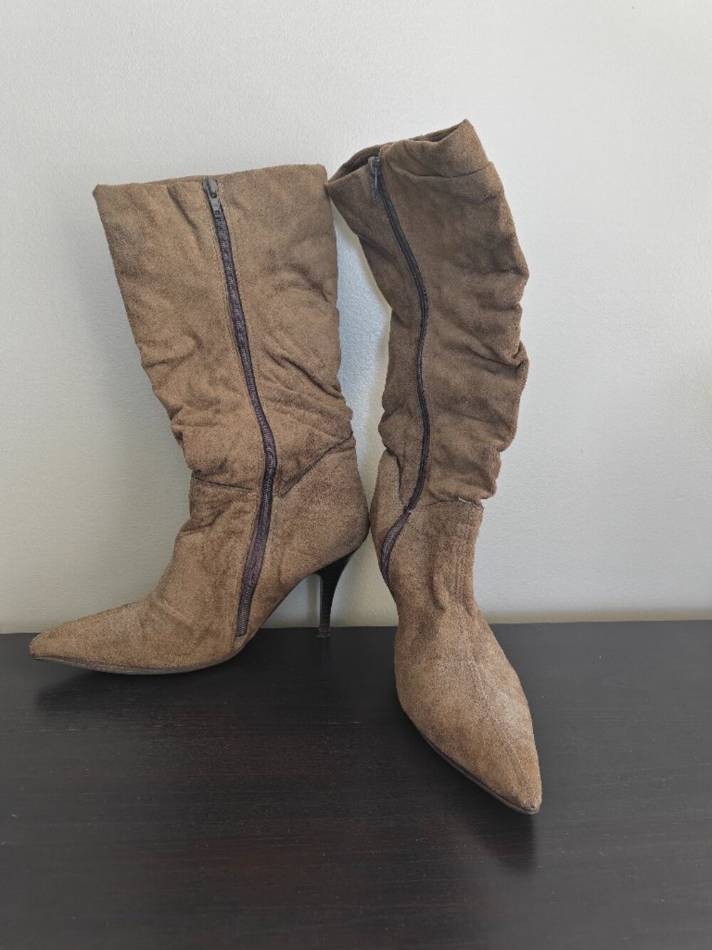 Taupe Suede Boots - Picture 4 of 7